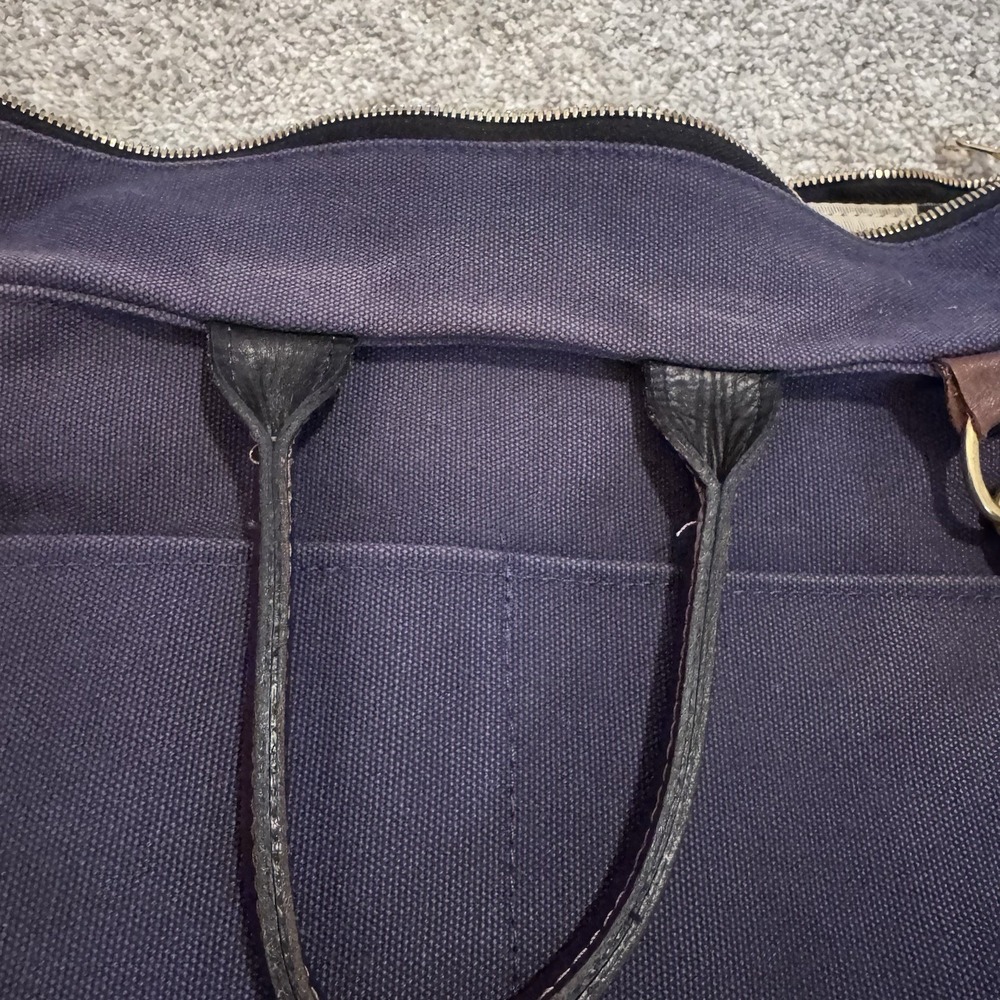 R.Riveter Otto Carry All Navy Blue Canvas Tote‎ Leather Trim Handmade USA Purse - Picture 14 of 14